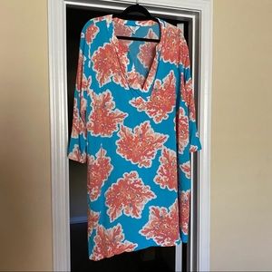 Coral Print Dress